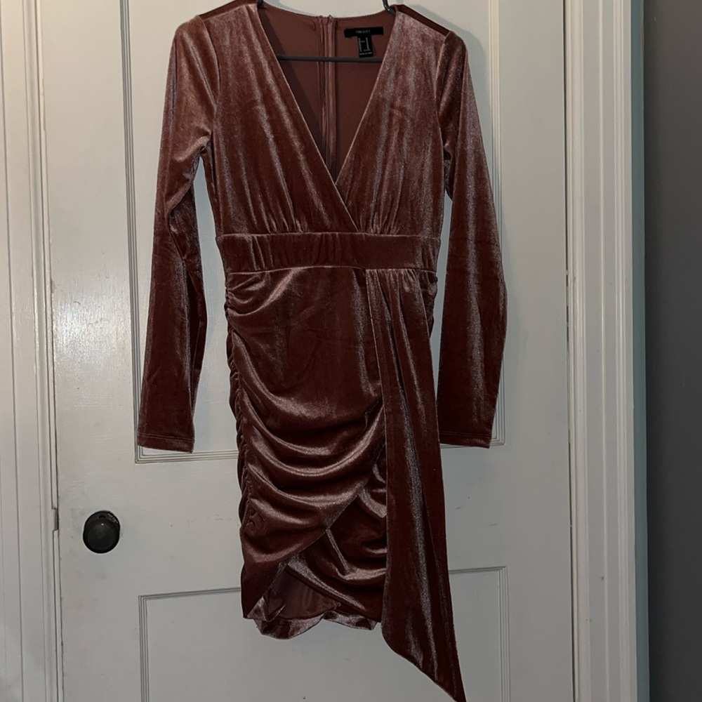 Pink velvet party dress